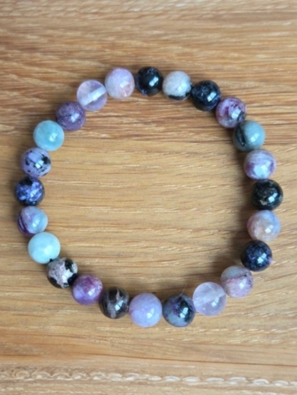 Purple Charoite Beads Bracelet, Stretch, Hand Crafted